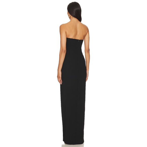 Amanda Uprichard X Revolve Strapless Puzzle Gown in Black - Picture 3 of 3